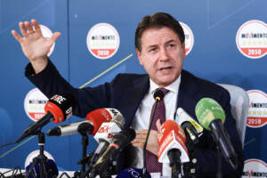 Conferenza stampa di Giuseppe Conte sulle prossime elezioni regionali del Lazio