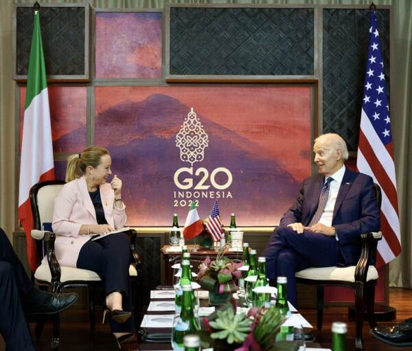 G20, colloquio Biden-Meloni: “Cooperazione su sfide globali”