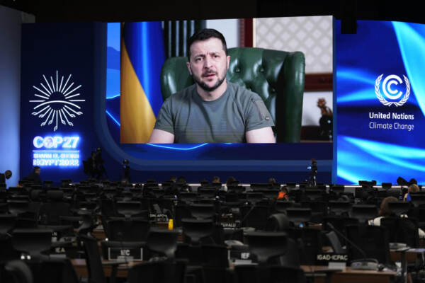 Zelensky in collegamento al COP27 di Sharm el-Sheikh