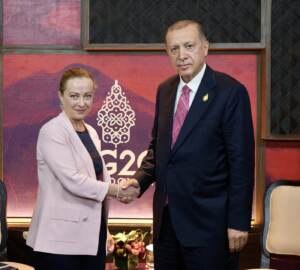 Il Presidente del Consiglio Giorgia Meloni incontro bilaterale con Erdogan