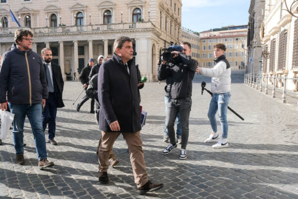 Carlo Calenda arriva a Palazzo Chigi