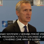Ucraina, Stoltenberg: “Russia usa inverno come arma di guerra”