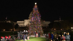 Usa, Nancy Pelosi accende albero di Natale a Capitol Hill
