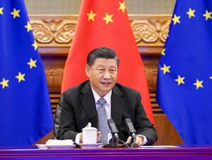 Xi Jinping in videoconferenza con i leader dell'Unione Europea