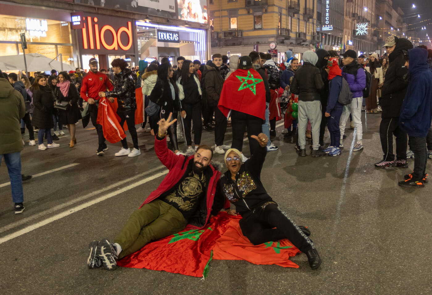 Qatar 2022, festa a Torino e Milano per il Marocco