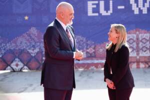Il Presidente del Consiglio Giorgia Meloni al Vertice EU di Tirana