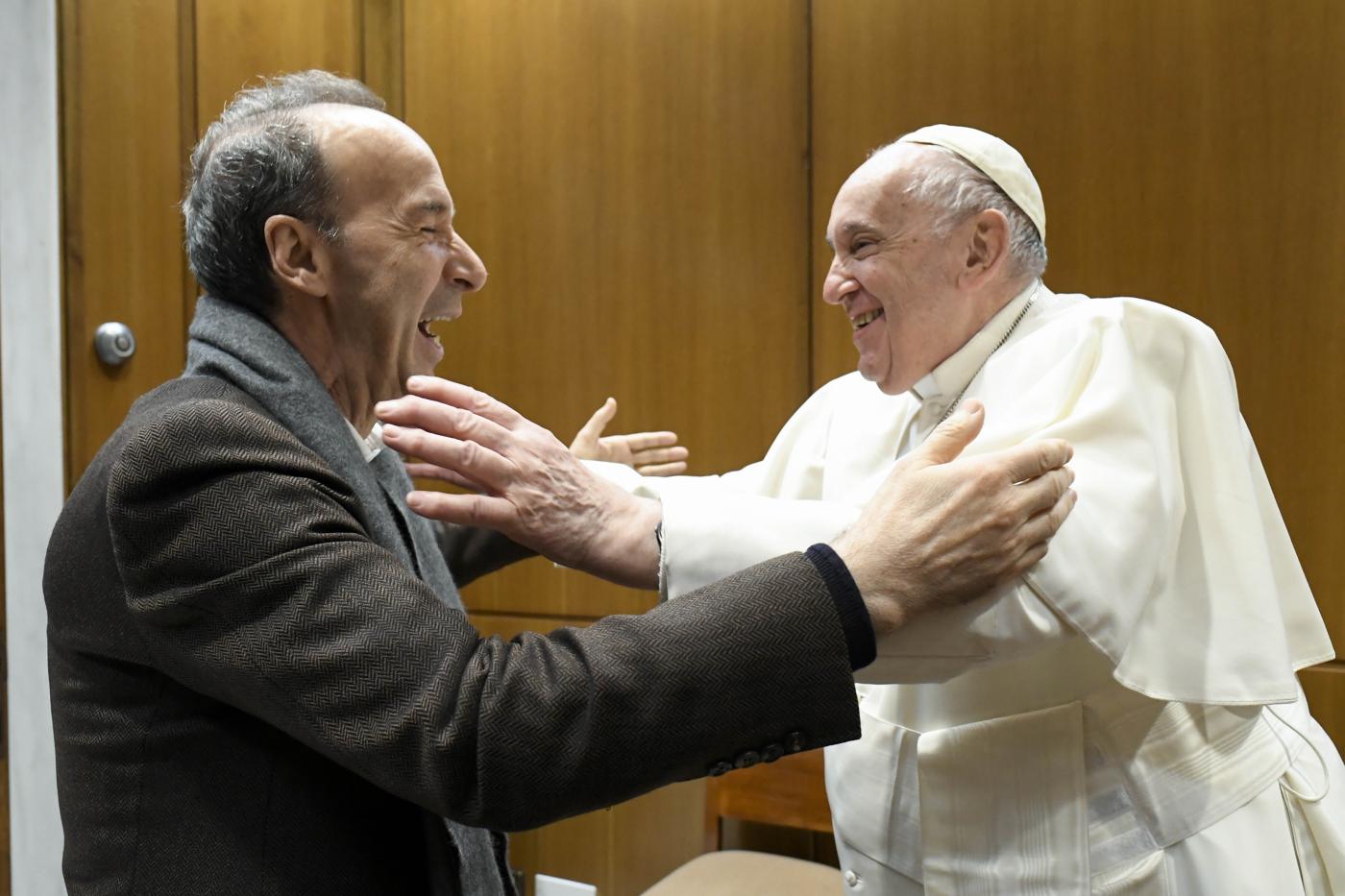 Papa Francesco incontra Roberto Benigni Papa Francesco incontra Roberto Benigni