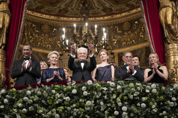 Il Presidente della Repubblica Sergio Mattarella alla Prima della Scala a Milano