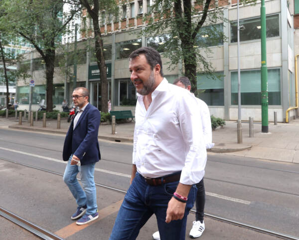 Milano, Matteo Salvini incontra i consiglieri regionali della Lombardia