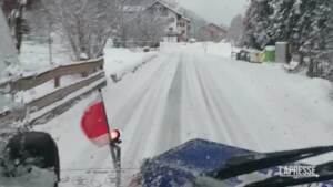 Maltempo, la forte nevicata in Trentino
