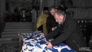 Crimea, benedette le bandiere delle navi da guerra russe