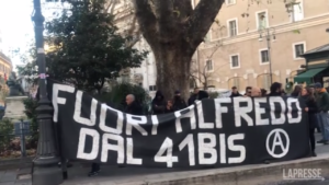 Cospito, Roma: presidio degli anarchici al Ministero della Giustizia