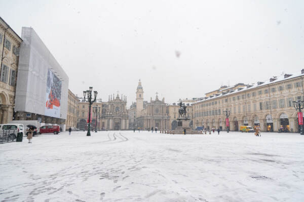 Nevicata sulla città di Torino