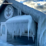 Usa, in Michigan un negozio ricoperto di ghiaccio