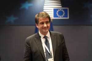 Bruxelles, punto stampa del ministro degli Affari europei Raffaele Fitto a margine del Consiglio europeo