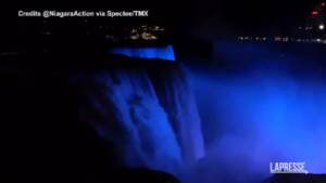 Nfl, cascate Niagara illuminate di blu per Damar Hamlin