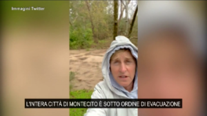 Usa, Ellen DeGeneres filma l’alluvione in California