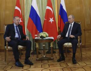 Il presidente Vladimir Putin riceve il presidente turco Recep Tayyip Erdogan