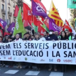 Spagna, a Barcellona in piazza medici, insegnanti e tassisti