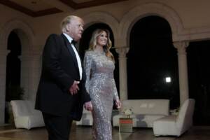 Donald e Melania Trump al party di capodanno a Mar-a-Lago