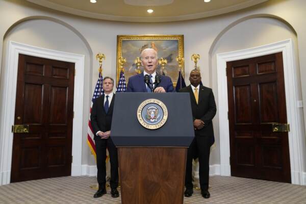 Washington - Il Presidente Joe Biden parla dell\'Ucraina dalla Casa Bianca