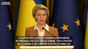 Ucraina, Von der Leyen: “Russia responsabile sui crimini”