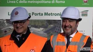 Roma, Gualtieri e Salvini visitano cantiere Metro C