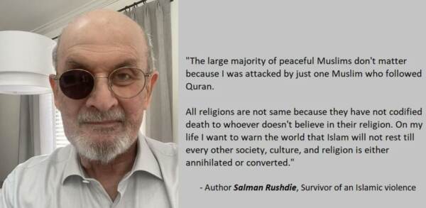 Salman Rushdie, prima foto dopo l’aggressione