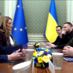 L’incontro tra Metsola e Zelensky a Leopoli