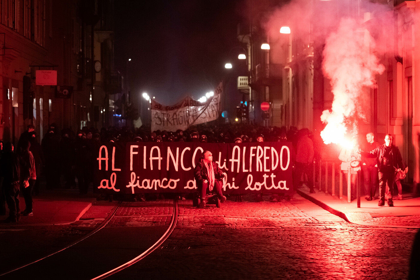 Cospito, 47 denunciati per corteo Torino e 28 fogli di via