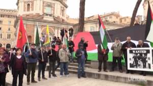 Palestinesi a Roma protestano contro la visita di Netanyahu