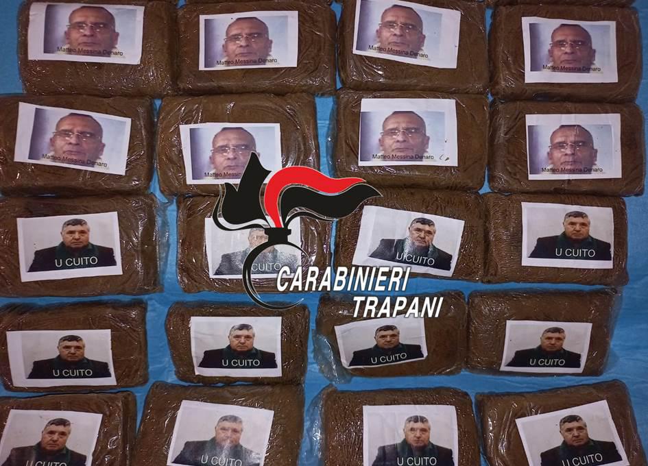Marsala, sequestrati oltre 13kg droga con foto Messina Denaro