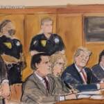 Trump incriminato, i disegni dell’ex presidente in Aula