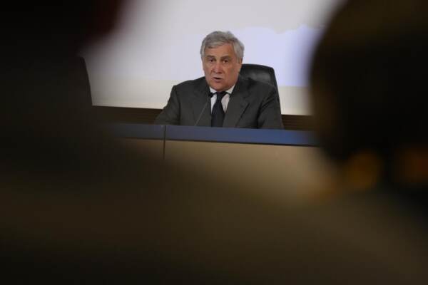 Roma - Il Ministro degli Esteri Antonio Tajani in conferenza stampa