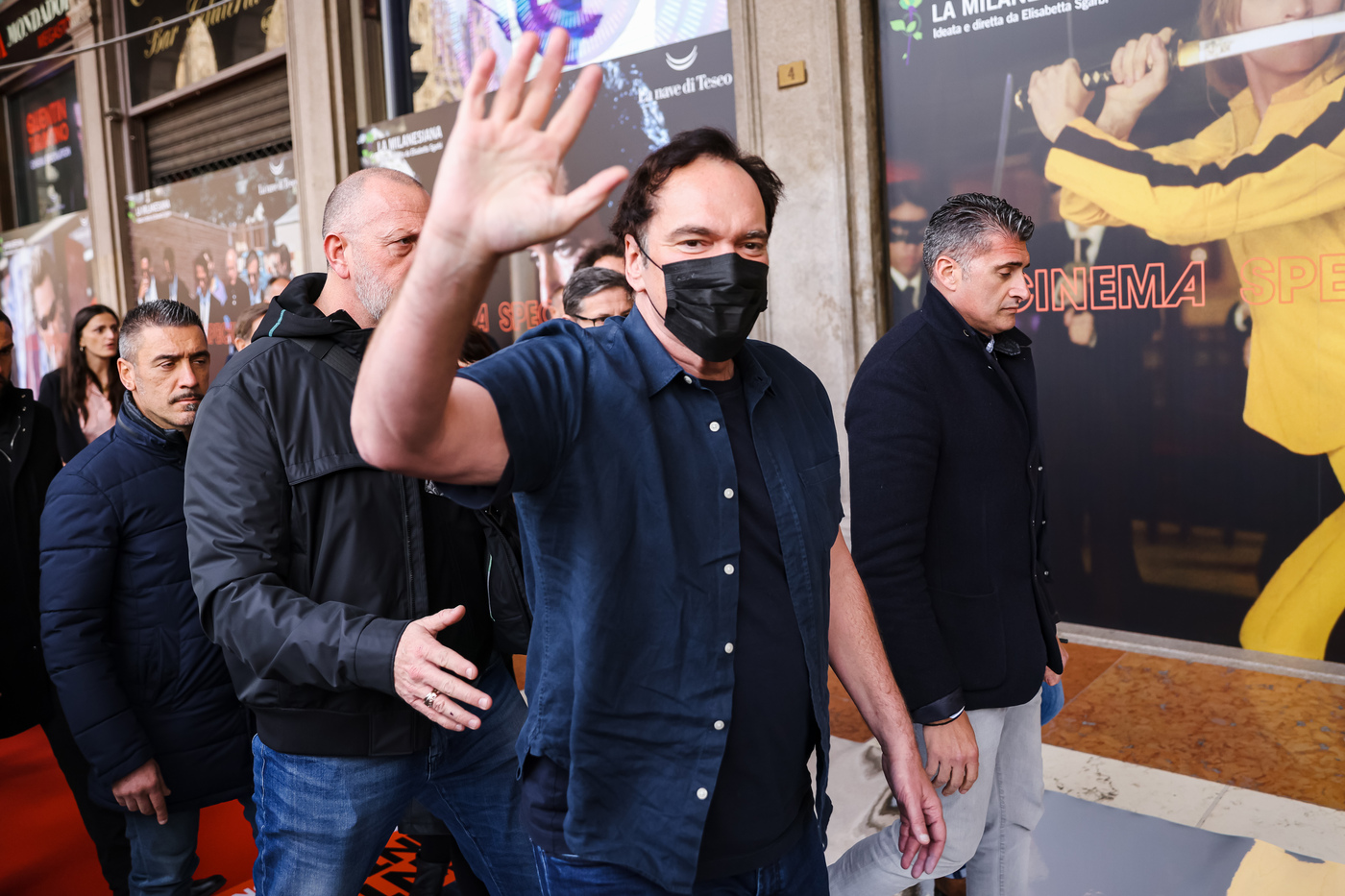 Quentin Tarantino a Milano sul red carpet, un film su Berlusconi? “We’ll see”