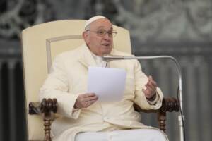 Papa Francesco dursante udienza pubblica del mercoledi