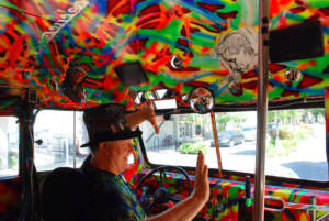 50th anniversary commemoratioin of the 1964 bus trip across America by Ken Kesey, and his friends, the Merry Pranksters