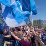 Napoli campione d’Italia, i tifosi azzurri all’aeroporto di Grazzanise