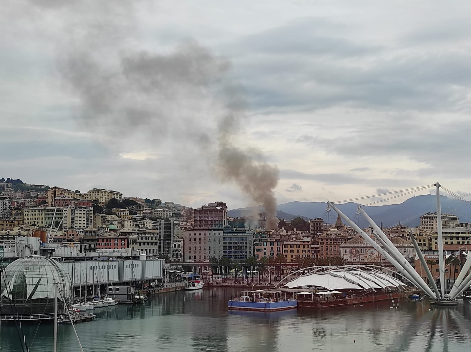 Genova, fiamme in palazzo del centro storico