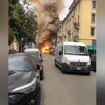 Incendio Milano, il momento della violenta esplosione