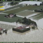 Maltempo in Emilia-Romagna, i campi allagati visti dall’alto