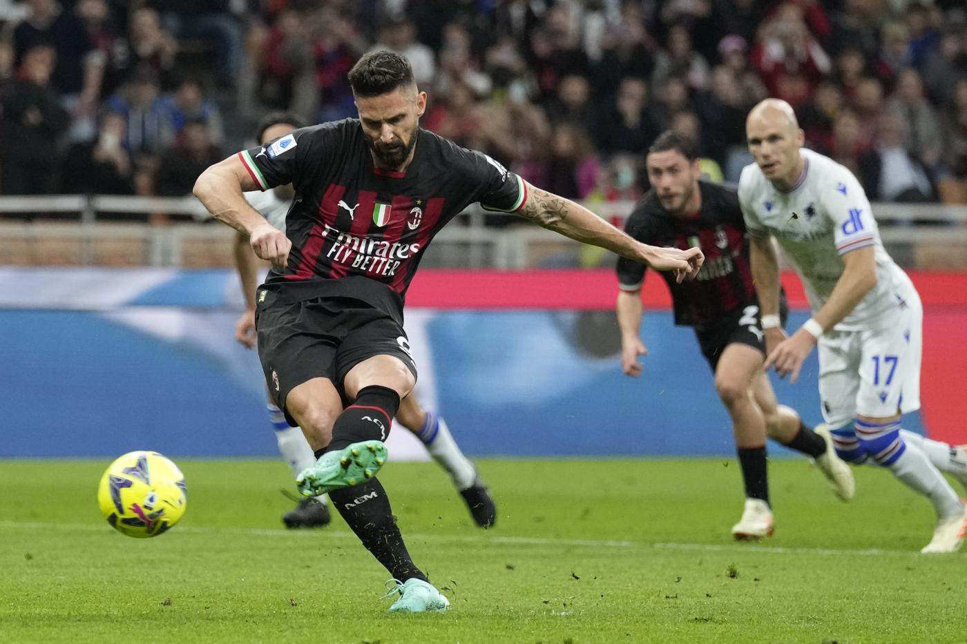 Milan-Sampdoria 5-1, rossoneri dilagano con triplo Giroud