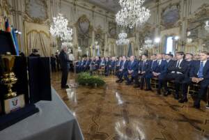 Il Presidente Mattarella ha ricevuto le squadre finaliste della Coppa Italia di calcio Freccia Rossa 2023 in Quirinale