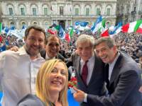 Il Presidente del Consiglio Giorgia Meloni alla chiusura della campagna elettorale a Catania