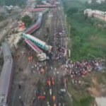 India, il luogo dell’incidente ferroviario visto dall’alto