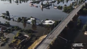 Ucraina, l’inondazione di Kherson vista dall’alto