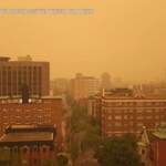 Incendi in Canada, cielo arancione sopra Ottawa
