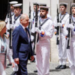 Giorgia Meloni riceve Olaf Scholz a Palazzo Chigi