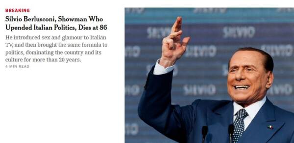 Berlusconi, la notizia apre i siti di tutto il mondo