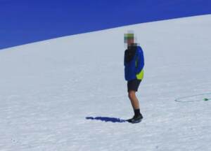 Monte Rosa, con scarpe da ginnastica a oltre 4mila metri